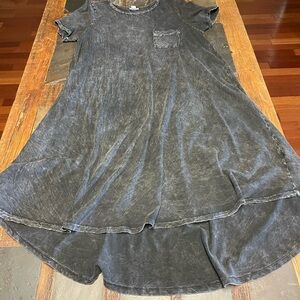 LuLaRoe Charcoal/black acid wash dress